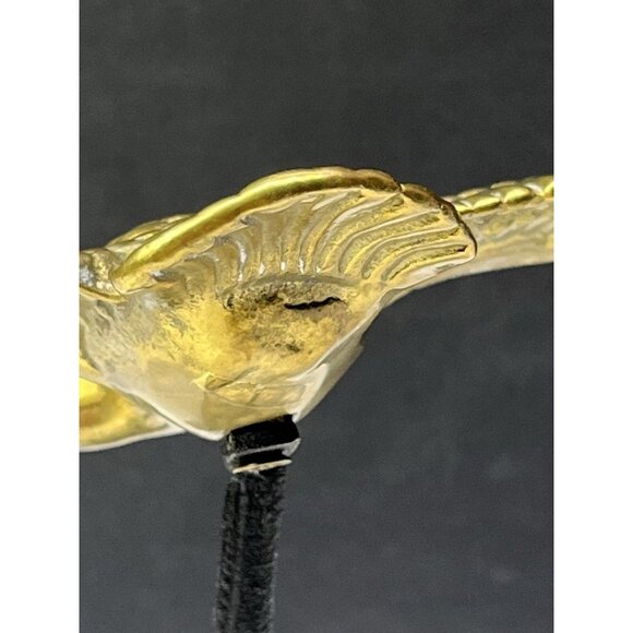 Vintage MCM Brass Flying Bird Crane or Heron On Painted Brass Stand 6.5” Tall - Picture 8 of 14